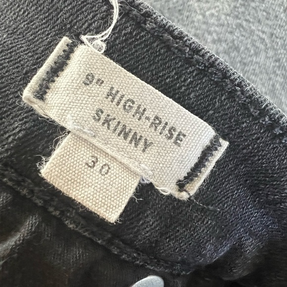 Madewell 9" High Rise Skinny Jeans in Black Frost Size 30 - Picture 7 of 8